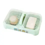 Green Soap Box, PVC Portable Multifunction Soap Dish with Lid for Travel
