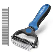 Pet Grooming Brush and Metal Comb Combo, Pet Grooming Rake and Brushes for Small