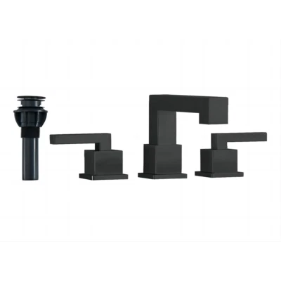 Matte Black Widespread Bathroom Faucet, Waterfall Bathroom Faucets for Sink 3 Ho