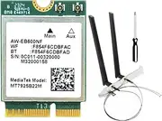 MT7925 WiFi 7 Card+Antennas with Baffles 5400Mbps M.2 Triple Band 2.4G/5G/6G BT5.3 WiFi Card Adapter for Win10/11 Linux