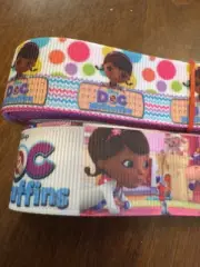 NEW 10 YARDS DOC McSTUFFINS Disney Ribbon Cheer Bow Crafts Trims 5 ea 2 STYLES