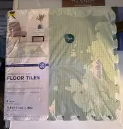 NWT FloorPops Green Around The World Interlocking Floor Tile Set. FP3594