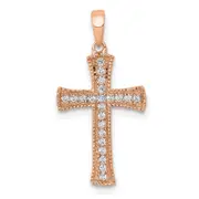 14k Rose Gold Real Diamond Pendant