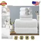 Ultra-Absorbent 8-Piece Towel Collection with 2 Bath Sheets & Geometric Pattern