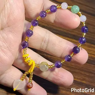 紫水晶 手鍊 手環 手珠 設計款 天然💕 明冠天然水晶#A259