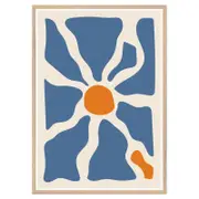 Galrie Stunning Bold Abstract Sun and Waves Art Print for Modern Interiors for Home, Wood Frame, A0 84 x 119cm (33 x 47inch)