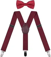 [ORSKY] Men's Boys' Suspender with Bow Tie Set Adjustable Elastic