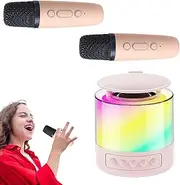 Karaoke Machine for Adults,Speaker Microphones Set | Karaoke Machine Speaker with Wireless Microphone and Lights for Family Home