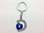 Letter Initial Name Alphabet Crystal D Evil Eye Mati Key Ring Chain Lucky Heart