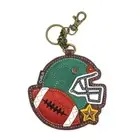 NEW CHALA BASEBALL BAT GLOVE KEY FOB COIN PURSE KEYCHAIN ZIPPERED FAUX LEATHER