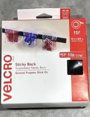 Velcro Sticky Back -General Purpose Stick On Roll- Black 15ft x 3/4” #90081 New
