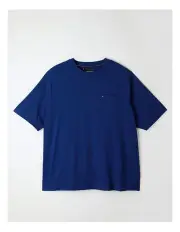 [Tommy Hilfiger] Big And Tall Essential Solid Pocket Tee in Blue