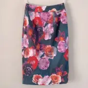 BNWT Alannah Hill Floral Her Twisted Fantasy Pencil Skirt Size 6