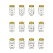 12PK The Styled Room Glass Olivia Preserving Jar Container 1000ml Clear/Gold