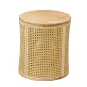 Furb 40CM Round Coffee Table Side End Tables Sofa Desk Bedside Rattan Frame w/Storage