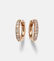 [Ileana Makri] Ileana Makri New Mini Hoops 18kt rose gold earrings with diamonds One Size pink