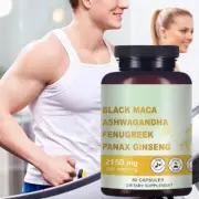 Four-in-one capsule BLACK MACA ASHWAGANDHA FENUGREEK PANAX GINSENG 2150mg Sale