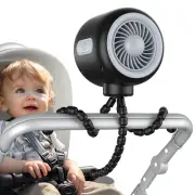 Portable Stroller Fan with Flexible Tripod, Car Seat Fan Clip-On for Infant, Rec