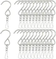 MYYZMY 24 Pack Swivel Hooks Clips for Hanging Wind Chimes, Crystal Twisters, Outdoor Ornaments Party Supply