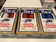 Vintage "BEE" Casino Quality 100 Count MIXED LOT 3 Poker Chips (NEW Open Box)