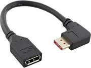 InLine® DisplayPort 1.4 Adaptor Cable ST/BU, 8K4K, Right Angled, Black/Gold, 0.15 m