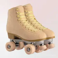在飛比找Yahoo!奇摩拍賣優惠-新款溜冰鞋時尚舒適透氣青年男女四輪旱冰鞋雙排輪滑鞋 花式溜冰
