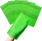 NOPIGO The Original Korean Exfoliating Mitt Italy Towel, Body Scrub Bath Washcloth for Removing Dry, Reusable(Large Size green5)