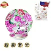 Delicate Bone China Tea Set - 3-Piece Floral with Gold Banding by Miranda Kerr