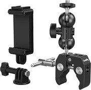 SMALLRIG Upgrade Camera Mount Clamp Kit, Small Ball Head Magic Arm with Clamp, Super Clamp with Non-Slip Threads, Load Capacity 1.5kg for Gopro, Webcam, Camera, Phone, Monitor and Light 4373