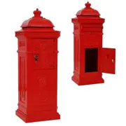 Pillar Box Letter Post Mail Mailbox Vintage Retro Aluminium Rust Proof Red