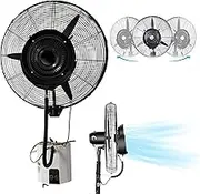 Wall Mounted Misting Fan with 3 Speeds, 90° Oscillation Fan with Mist, Cooling Fan for Patio, Outside Restaurant, Factory Workshop (Size : 81cm/31.9in)