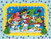 "Cheerful Snowmen" Kit for Embroidery S-1438