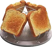 [DDMMQS] Folding Outdoor Oven Toaster Stainless Steel 4 Slice Toaster Tray Camping Oven Toaster Rack Cooking Breakfast for BBQ Hiking Camping Fishing Picnic