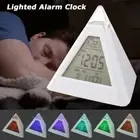 Pyramid Digital Number Clock Thermometer Meter Bedside Clocks Alarm Clock