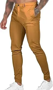 [Maiyifu-GJ] Men's Slim Fit Stretch Joggers Pants Elastic Waist Hiking Cargo Pants Tapered Sweatpants Casual Cotton Trousers