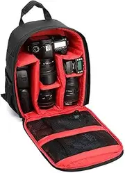 Waterproof Camera Backpack for DSLR/SLR & Mirrorless – Photography Bag, Rain Cover, Adjustable Dividers – Fits Canon Nikon Sony Cameras, Lenses, Tripod (Red)