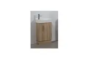 Mini free standing vanity with ceramic top