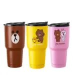 【LINE FRIENDS】陶瓷真空冰霸保冰保溫杯 陶瓷內膽(2入組 900ML)(保溫瓶)