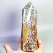 1.20lb Natural Ocean Jasper Agate Geode Crystal Tower Wand Point Healing Mineral