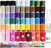 StiVerse Thread for Sewing, 124 Pcs Bobbins Sewing Thread, 50 Colors Polyester Sewing Thread Spools, 600 Yard Prewound Bobbins Thread, Sewing Supplies for Beginners, Stitching, Travel, DIY