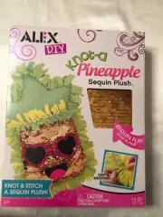 New Alex D.I.Y 12 Pc Knot-a Pineapple Sequin Flip Plush Knot & Stitch Craft Set