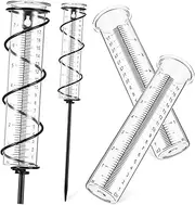 Yardwe Gage for Outside Outdoor Rain Gauge Metal Bracket and Replacement Tubes