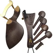 violin accessory parts, beautiful wenge violin pegs, chin rest and tailpiece