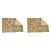 2x 4pc Belle Myrtle Chambray Placemat Set 48x33cm Rect Table Protector Mat Honey