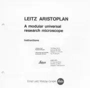 Leitz Aristoplan Microscope Instruction Manual on CD