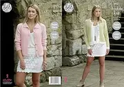 King Cole Ladies Double Knitting Pattern Womens Raglan Sleeve Round Neck or Collared Cardigan (4921)