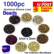 Hair Extension Micro Ring Beads 1000 Silicone Lined 5 mm x 3mm HIGH QUALITY Link