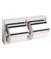 Presale Bobrick B6999 Double Toilet Roll Holder With Hoods - Silver