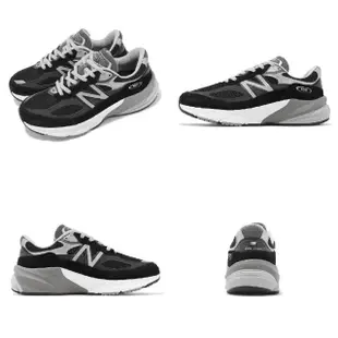 【NEW BALANCE】休閒鞋 990 V6 D 寬楦 女鞋 黑 銀 美製 麂皮 反光 復古 運動鞋 NB 紐巴倫(W990BK6-D)