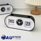 Vintage Flip Clock Mechanical Alarm Clock Desktop Digital Clock with Calendar AU